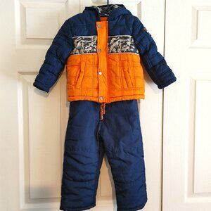 Snowsuit Orange/Navy Kids Size 24M